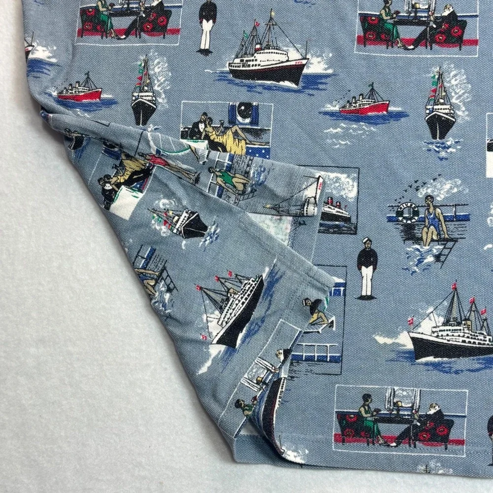 VTG 80s Ralph Lauren‎ Polo Shirt Blue Cruise Ship Nautical Sailing Yacht XXL